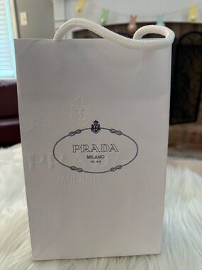 Prada White Paper Shopping Bag